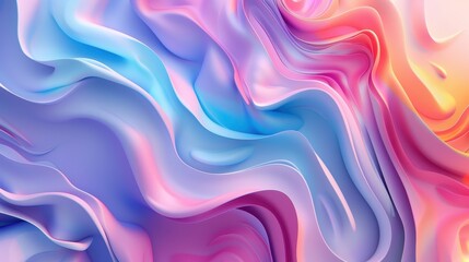Abstract 3D Wavy Background with Purple, Pink, and Blue Hues