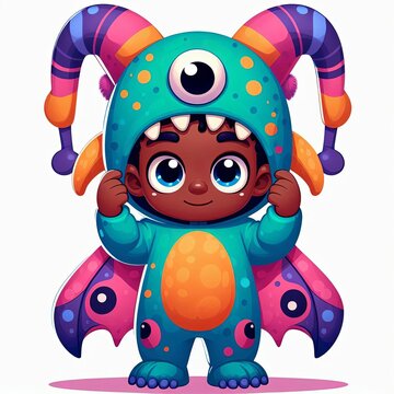 Child Dressed as Friendly Monster