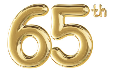 65th Anniversary Gold Number 3D