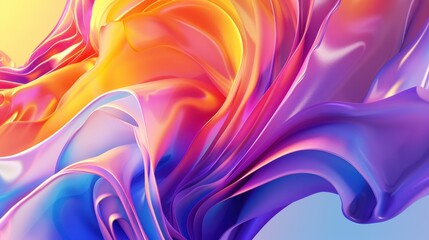 Fototapeta premium Abstract 3D Background with Colorful Wavy Lines