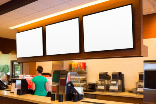 Digital menu screen png mockup, transparent design