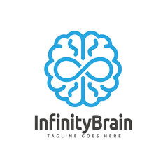 Infinity Brain Logo Design with Brain and Infinity Symbol - Ideal for Cognitive, Educational, and Technology Branding