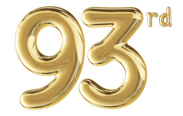 Obraz premium 93rd Anniversary Gold Number 3D