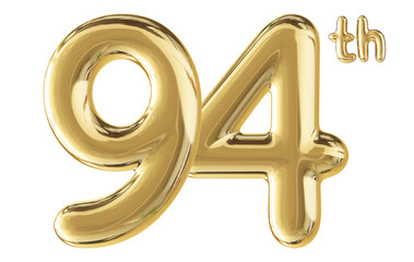 94th Anniversary Gold Number 3D