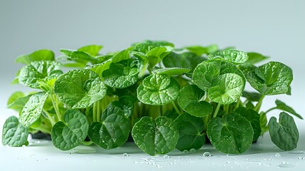 Obraz premium Green Leaves Close-Up: Close-up of green leaves, perfect for themes of nature, freshness, and botanical beauty.