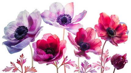 Delicate Watercolor Anemone Bouquet
