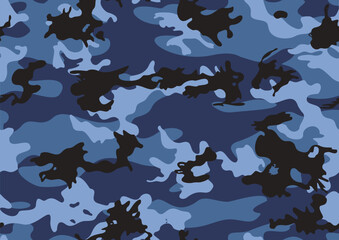 
modern camouflage background, military blue texture, pattern repeat