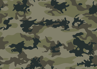 Fototapeta premium camouflage military texture khaki background vector seamless illustration