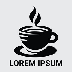 Stylish Black Coffee Cup Vector Silhouette for Logo Design, graphics design