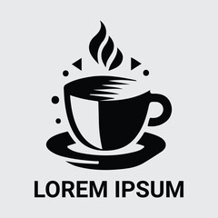 Stylish Black Coffee Cup Vector Silhouette for Logo Design, graphics design