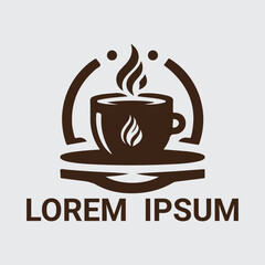 Stylish Black Coffee Cup Vector Silhouette for Logo Design, graphics design