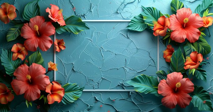 Framed Picture with Flowers, 20x30 inches