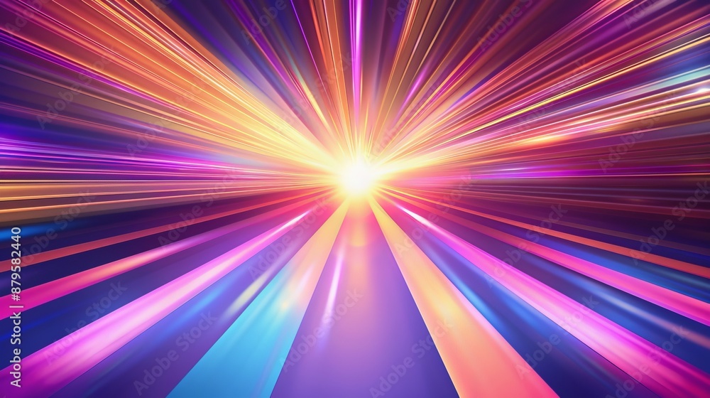 Aufkleber render of 3d abstract background with bright neon rays.
