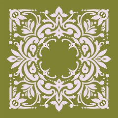 Elegant White Floral Ornament Border Frame for vintage graphics Design, 