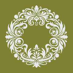 Elegant White Floral Ornament Border Frame for vintage graphics Design, 