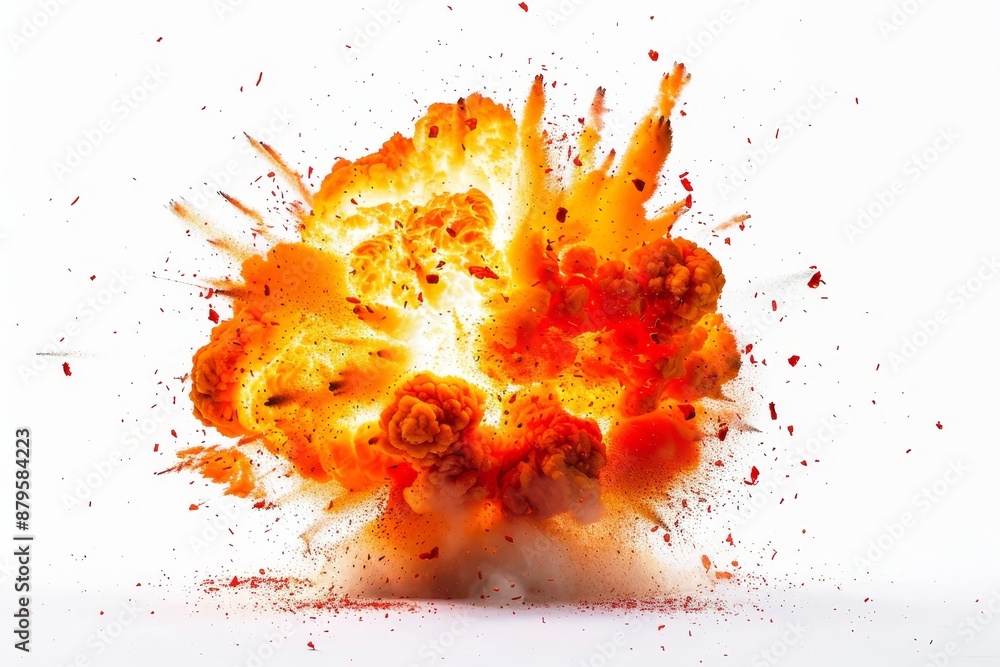 Poster isolated explosion on transparent background - stock image