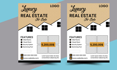 Obraz premium Construction dream house Business Flyer Template. for social media banner ads. Real Estate Flyer Design bundle, property sale flyer design, flyer design for print .