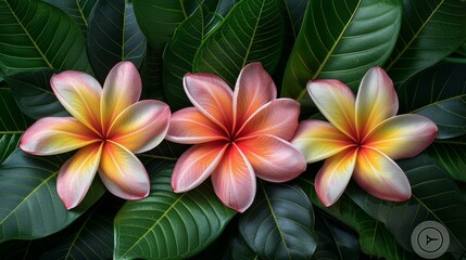 Fototapeta premium Beautiful Pink and Orange Flowers in a Garden