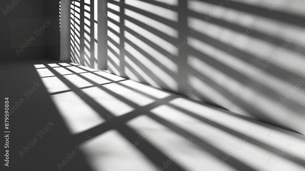 Poster the background is an abstract shadow effect with striped diagonal light blur, architecture dark gray