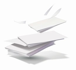 The wind blows papers and curl paper around the office