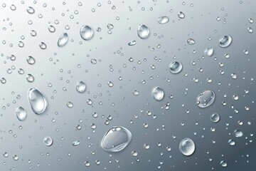 Water droplets isolated on a transparent background with a realistic look.