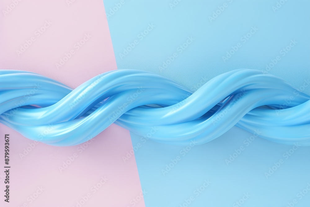 Poster an intertwined spiral pattern of many wires on a light blue background. wallpaper and background des
