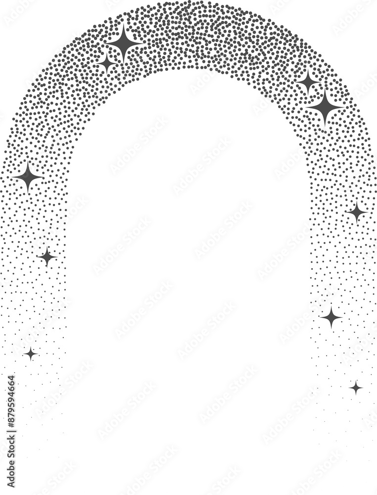 Aufkleber magic stars element with sparks and celestial frame. shape with glitter. bohemian mystic arch with g