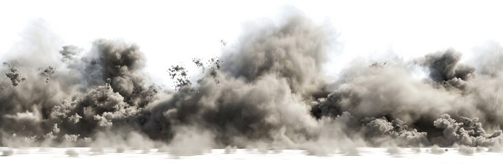Isolated explosions on transparent background - Stock Photo
