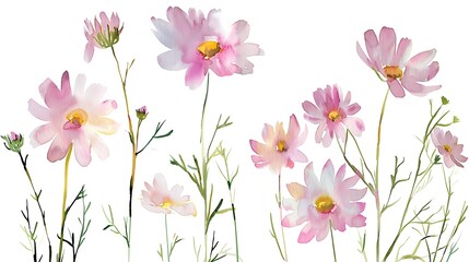 Watercolor Pink Daisy Bouquet