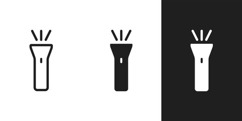 Flashlight lantern icon in 3 form.