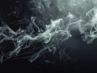 ethereal smoke art delicate wisps of smoke intricate patterns dramatic lighting on dark background