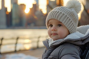 A Little One Gazes at the Cityscape