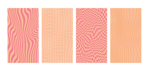 Peach Fuzz backgrounds design for social media. Vector vertical templates collection for stories in social media