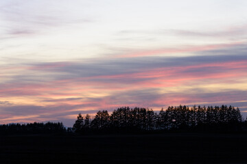 北海道十勝の夕暮れ風景