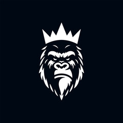 King Kong king head vector icon illustration design for t-shirt. Bold and powerful graphic for branding and apparel.