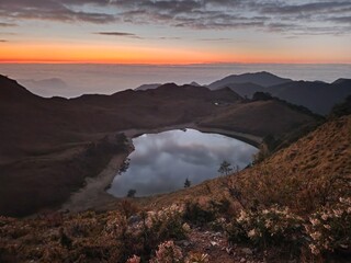sunset in the mountains