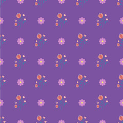 Hand drawn small flowers pattern design