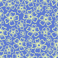 Seamless background, floral pattern. Сute contemporary minimalistic trendy background