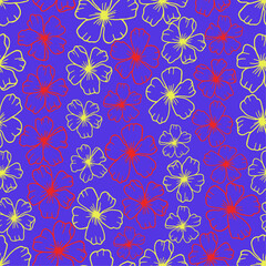 Seamless background, floral pattern. Сute contemporary minimalistic trendy background