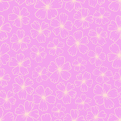 Seamless background, floral pattern. Сute contemporary minimalistic trendy background
