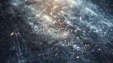 An image with dust and scratches in close-up, with light effects