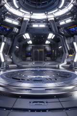 Science fiction style spacecraft 3D space product exhibition booth
