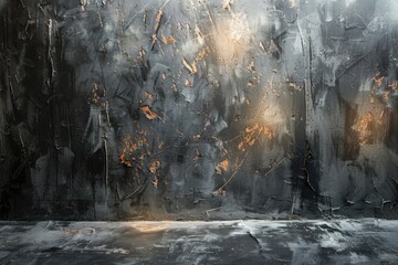 Fototapeta premium A wall with a lot of paint splatters and a few brush strokes