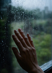 hands of the person in beautiful Rainy season 