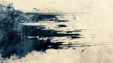 Fototapeta premium Textured marks resembling dark photocopy streaks on a light background, creating an abstract, distressed visual.