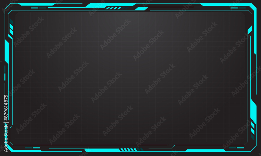 Poster hud frames blue grey user interface elements design modern technology futuristic control panel scree