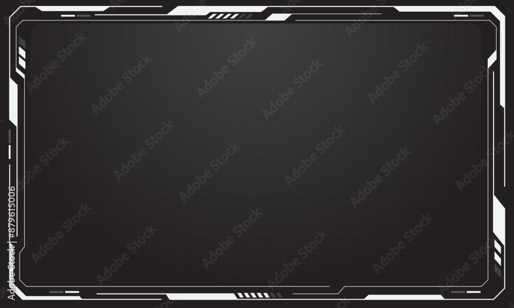 Poster hud frames white grey user interface elements design modern technology futuristic control panel scre