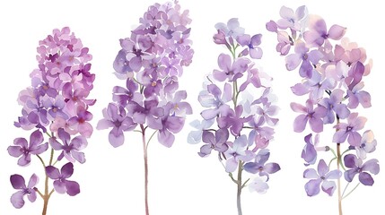 Lilac Branch Watercolor Painting