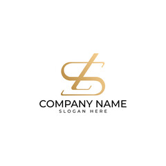 The initial SL lettermark intertwined in gold gradient executed with modern luxury elegant and minimalist style