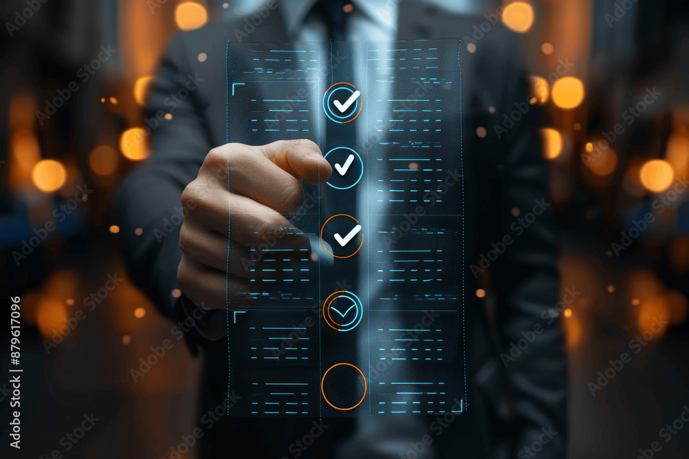 Poster automated document checklist and quality assurance system for business management and improvement